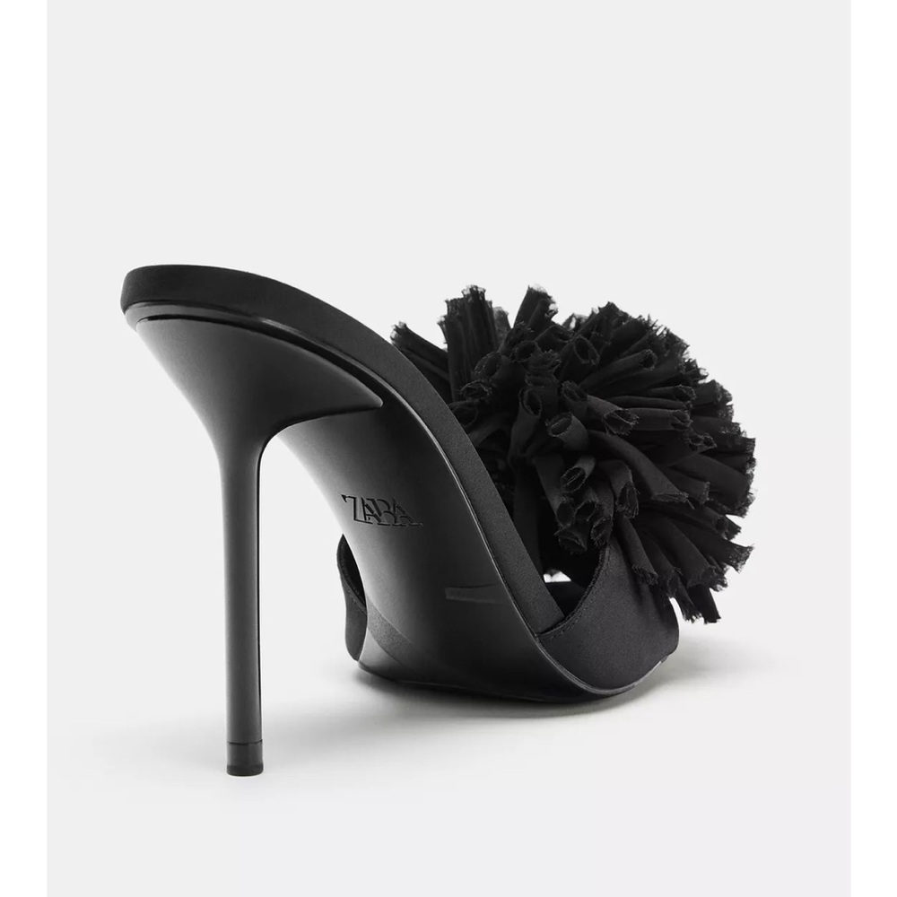 NWT Zara maxi pompom heels - Picture 4 of 6